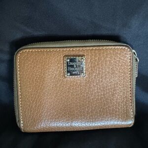 Dooney & Bourke Tan Leather Zip Wallet